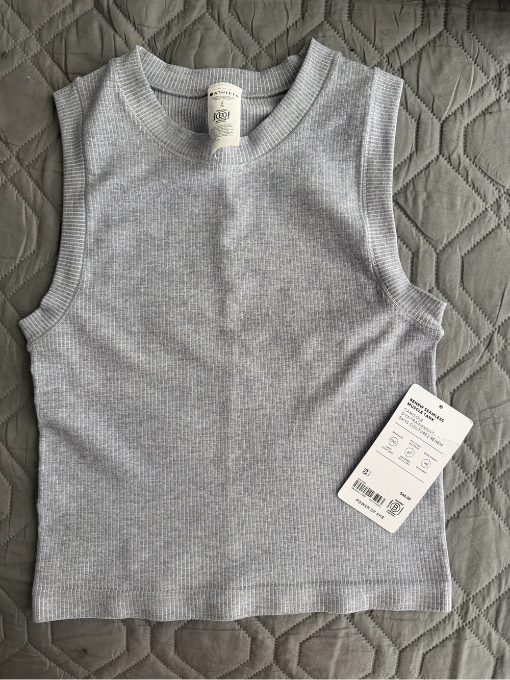 NWT Athleta Renew Seamless Muscle Tank in Grey